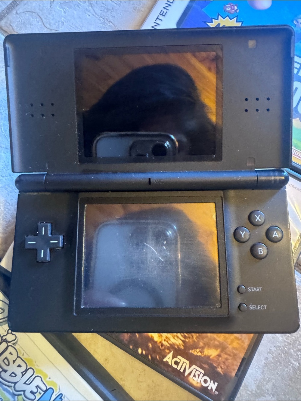 Nintendo DS Handheld Console - Black Bundle with  9 games  stylus pens and cases